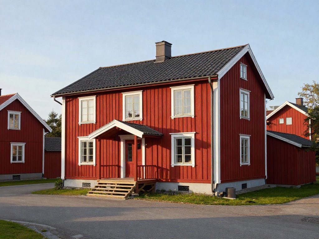 Illustrativ bild: villa i eftermiddagsljus